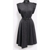 Strukturiertes A-Linien-Midi-Hemdkleid