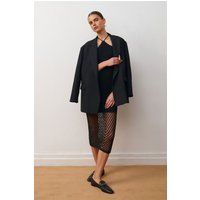 Texturiertes Halter-Mesh-Midikleid