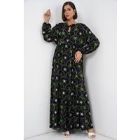 Maxi-Kleid mit tropischem Palmenmuster