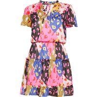 Gestuftes Minikleid mit Leopardenmuster