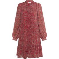 Kurzes Blumenkleid mit Schluppenkragen