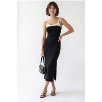 Midikleid mit Kontrast-Details