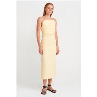 Drapiertes Bodycon-Midikleid mit Carré-Ausschnitt