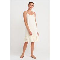 Minimalistisches Midi-Slipkleid mit Rüschen