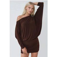 Asymmetrisches drapiertes Minikleid