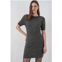 Kurzärmeliges Mini-Strickkleid mit Rippstruktur