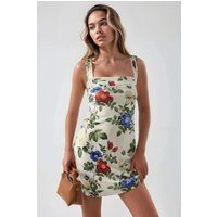 Bedrucktes Bodycon-Minikleid mit Blumenmuster
