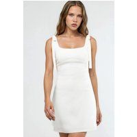 Mini-Kleid mit Karree-Ausschnitt und Schleifen