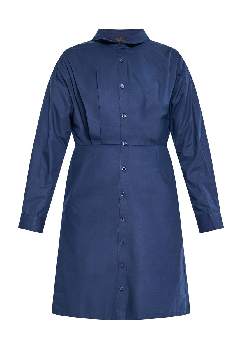 Tailliertes Baumwoll-Hemdblusenkleid