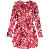 Langärmeliges Minikleid mit abstraktem Blumenmuster