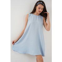 Ärmelloses A-Linien-Minikleid aus Leinenmix