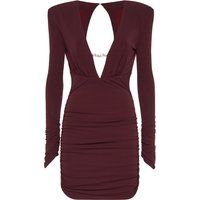 Drapiertes Minikleid mit V-Ausschnitt