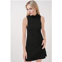 Mini-Rippstrickkleid mit Stehkragen