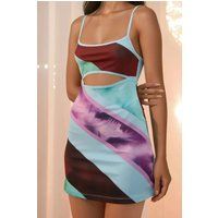 Minikleid mit abstraktem Cut-Out-Detail