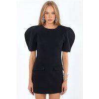 Crepé-Minikleid mit Skulpturalen Ärmeln