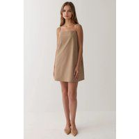 Minimalistisches Baumwoll-Minikleid mit Karree-Ausschnitt