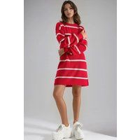Rippgestreiftes Strick-Minikleid