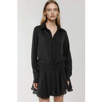Drapiertes Hemdkragen-Minikleid