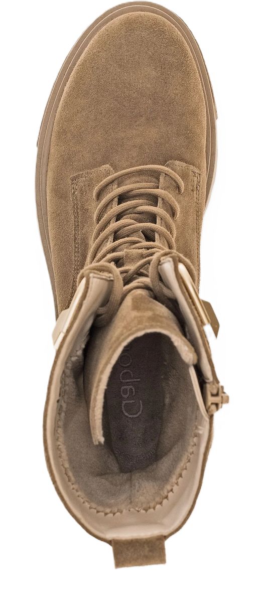 Wildleder-Schnürstiefeletten mit Blockabsatz