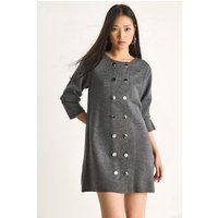 Geripptes A-Linien-Minikleid aus Strick