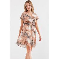 Wickel-Minikleid mit Tiermuster