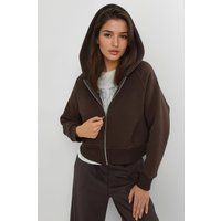 Entspannter Zip-Hoodie im Cropped-Look