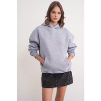 Oversized Kapuzenpullover aus Fleece