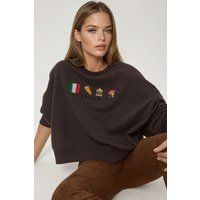 Besticktes Italien-Grafik-Sweatshirt