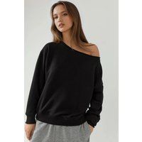 Asymmetrisches Sweatshirt mit Boot-Ausschnitt