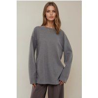 Strukturierter Oversized Waffelstrick-Pullover