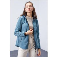 Plüschjacke mit Reißverschluss und Stehkragen