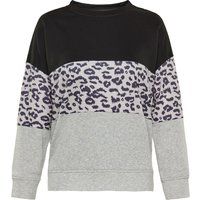 Color-Block Sweatshirt mit Leopardenmuster