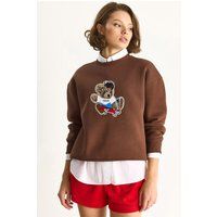 Sweatshirt mit besticktem Skater-Bär