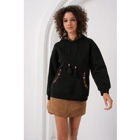 Oversized-Hoodie mit Ethno-Stickerei