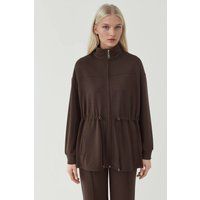 Modal-Touch Sweatjacke mit Tunnelzug
