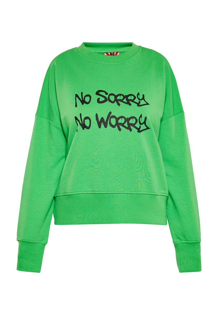 Übergroßes Sweatshirt mit Spruch-Print
