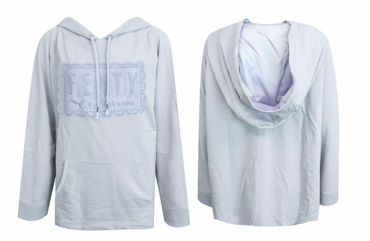 Oversized Fleece-Hoodie mit Spitzen-Stickerei