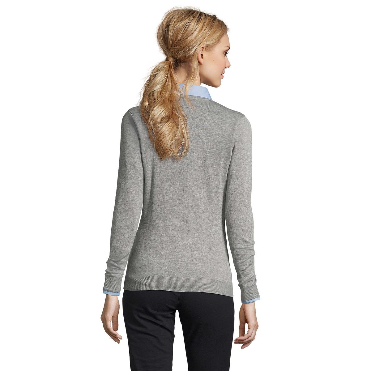 Klassischer V-Ausschnitt Strickpullover