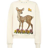 Übergroßes Sweatshirt mit verzierter Reh-Grafik