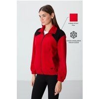 Oversized Farbblock-Fleecejacke