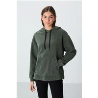 Übergroßer Plüsch-Hoodie mit Stickerei