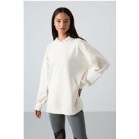 Übergroßer Fleece-Kapuzenpullover in Langform