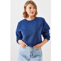 Basic Oversized-Sweatshirt mit Rundhalsausschnitt