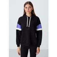 Oversize-Fleece-Hoodie mit Kontrasteinsätzen