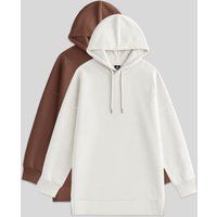 Übergrößer Fleece-Longline-Hoodie