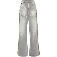 Skater-Jeans mit Kristallbesatz