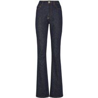 Hoch taillierte Schlagjeans aus Denim