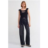 Hochgeschnittene Weit Geschnittene Cargo-Jeans