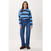 Hochtaillierte Denim mit weitem Bein