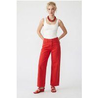 Hochtaillierte Weite Jeans aus Baumwolle